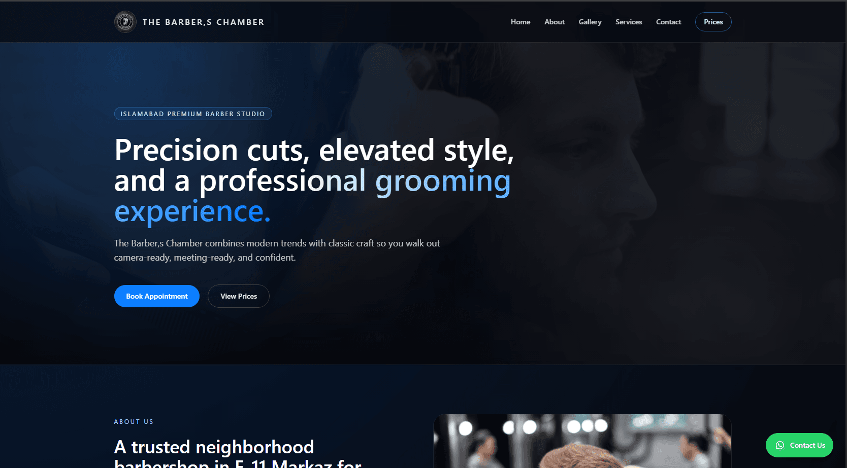 Barbershop homepage